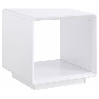 Carisi Square End Side Table White High Gloss