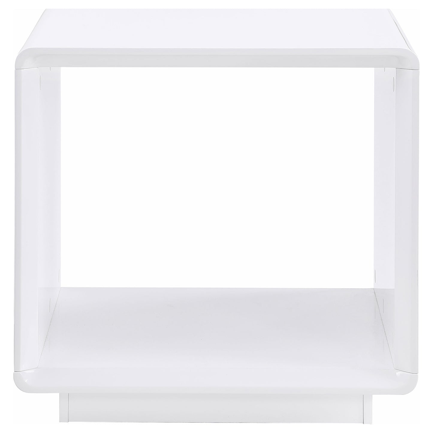 carisi square end side table white high gloss