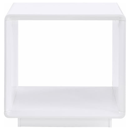 Carisi Square End Side Table White High Gloss
