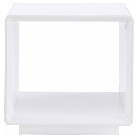 Carisi Square End Side Table White High Gloss