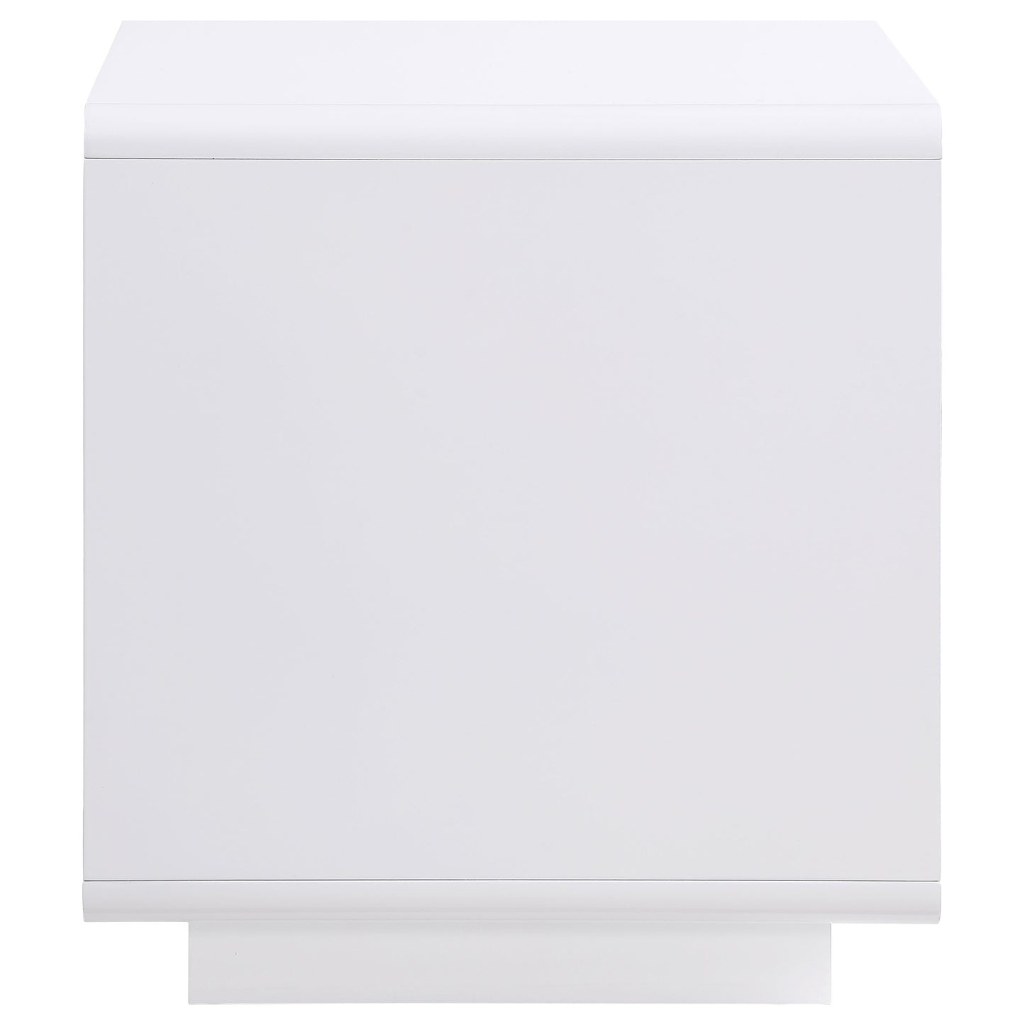 carisi square end side table white high gloss
