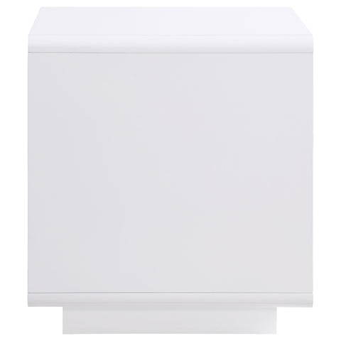 Carisi Square End Side Table White High Gloss