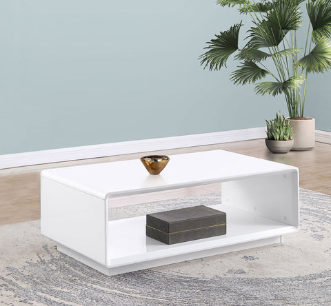 Carisi Rectangular Cocktail Coffee Table White High Gloss