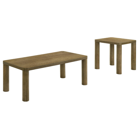 Nevado 2-piece Cocktail Coffee Table Set Brown Oak
