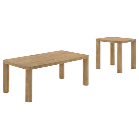 Nevado 2-piece Cocktail Coffee Table Set Light Oak