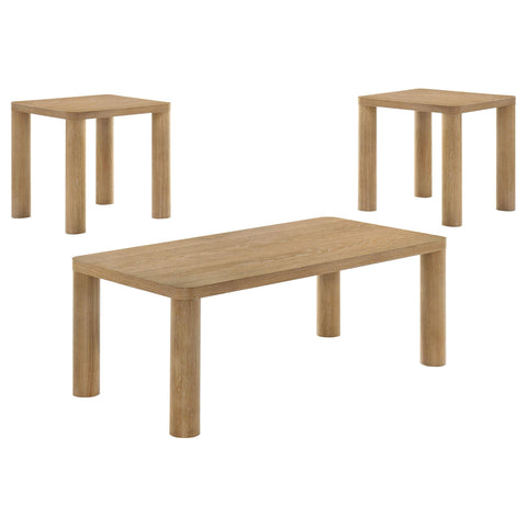 Nevado 3-piece Cocktail Coffee Table Set Light Oak