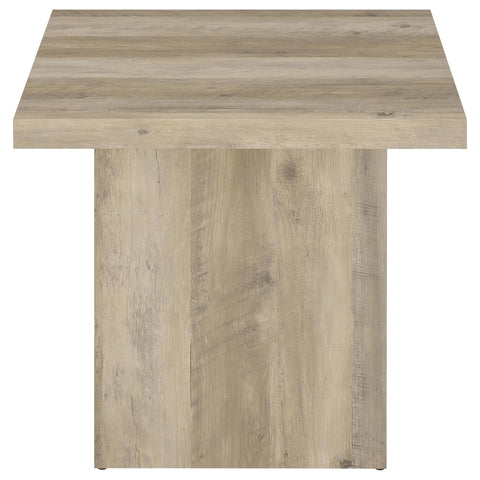 Rocco Square Engineered Wood End Table Distressed Pine