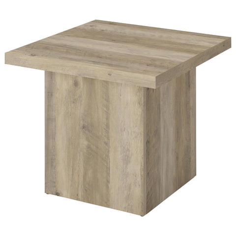 Rocco 2-piece Square Coffee End Table Set Distressed Pine