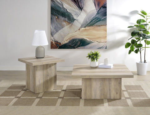 Rocco Square Engineered Wood Coffee Table Distressed Pine