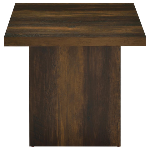 Rocco Square Engineered Wood Side End Table Dark Pine