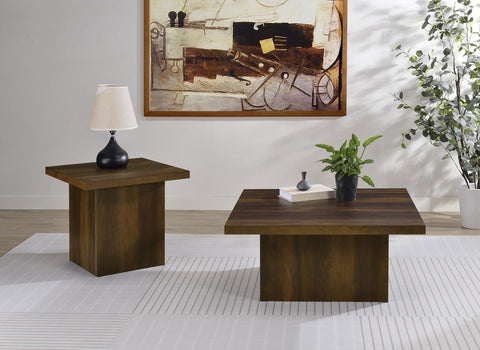 Rocco Square Engineered Wood Cocktail Coffee Table Dark Pine