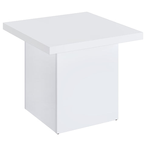 Rocco 3-piece Square Coffee End Table Set White High Gloss