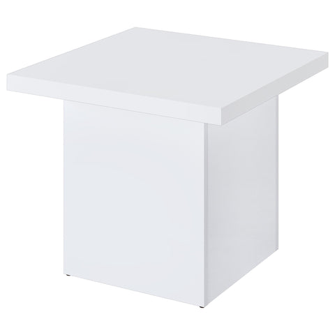 Rocco 3-piece Square Coffee End Table Set White High Gloss