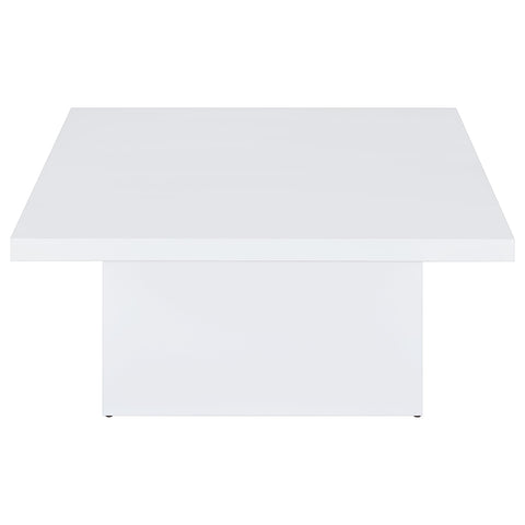 Rocco Square Engineered Wood Coffee Table White High Gloss