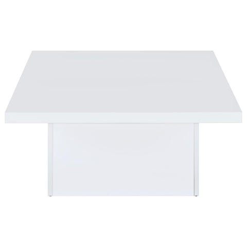 Rocco Square Engineered Wood Coffee Table White High Gloss