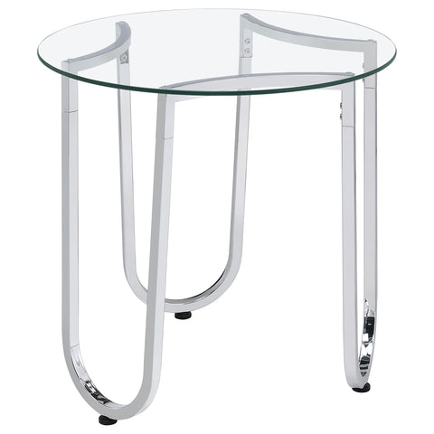 Doherty 3-piece Round Tempered Glass Top Coffee Table Set Chrome