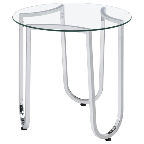 Doherty 3-piece Round Tempered Glass Top Coffee Table Set Chrome