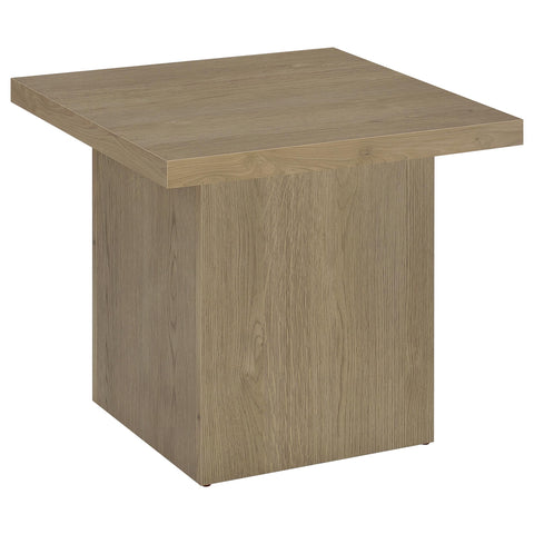 Rocco 2-piece Square Cocktail Coffee End Table Set Latte