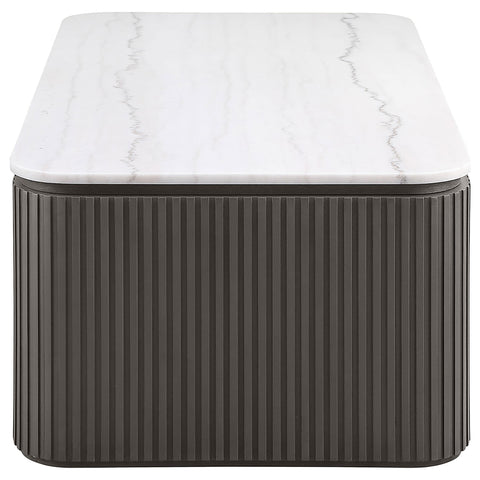 Etienne Rectangular Marble Top Coffee Table Charcoal