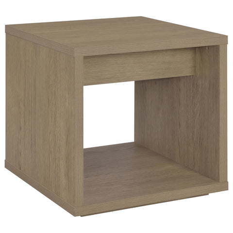 Baldacci Square End Table with Drawer and Open Shelf Latte