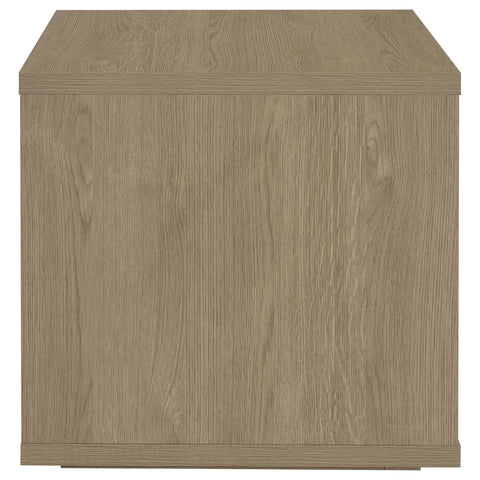Baldacci Square End Table with Drawer and Open Shelf Latte