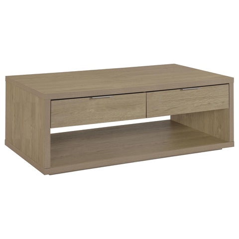 Baldacci 2-Piece Coffee and End Table Set with Storage Latte