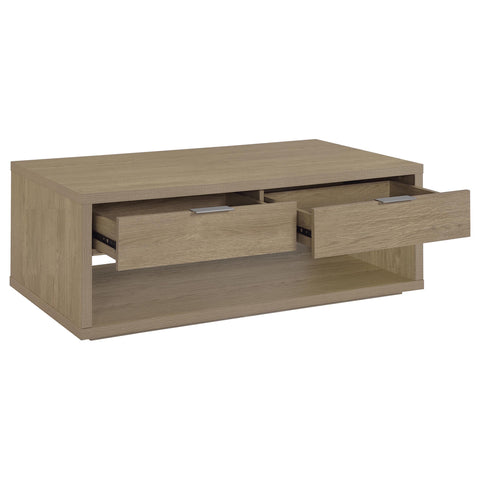 Baldacci 2-Piece Coffee and End Table Set with Storage Latte