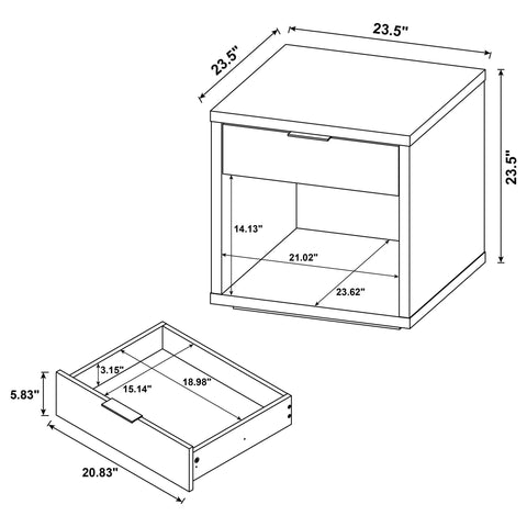 Baldacci 2-Piece Coffee and End Table Set with Storage Latte