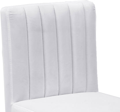 Alessandra White Velvet Adjustable Stool White