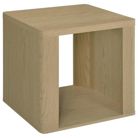 Robyn Square End Table with Open Shelf Greige