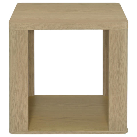 Robyn Square End Table with Open Shelf Greige