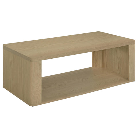 Robyn Rectangular Coffee Table with Open Shelf Greige