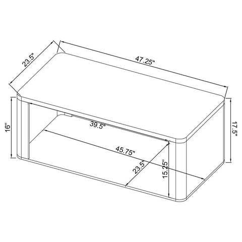 Robyn Rectangular Coffee Table with Open Shelf Greige