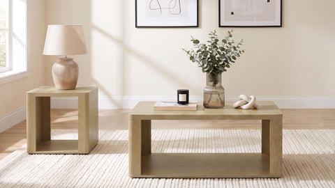 Robyn Rectangular Coffee Table with Open Shelf Greige