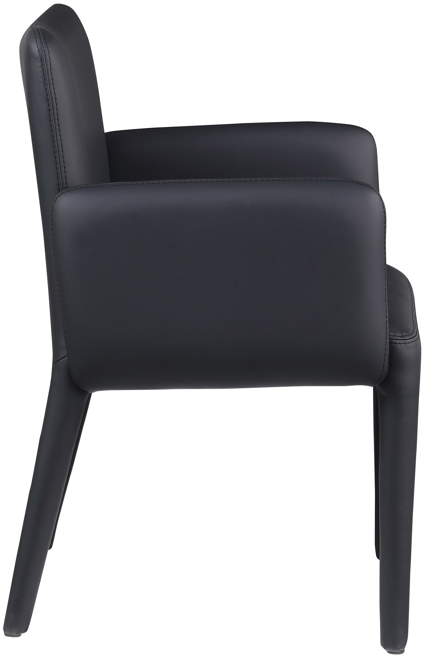 soleil black faux leather accent/dining chair c