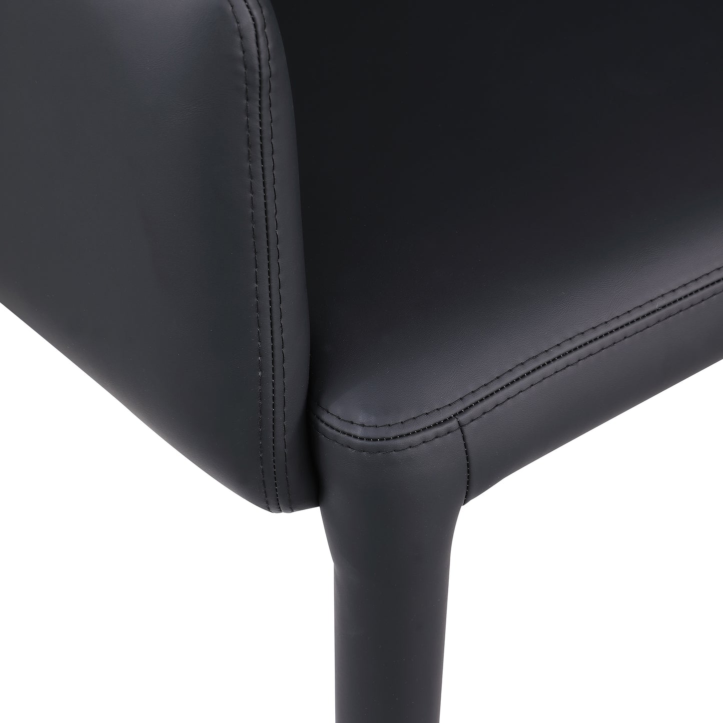 soleil black faux leather accent/dining chair c