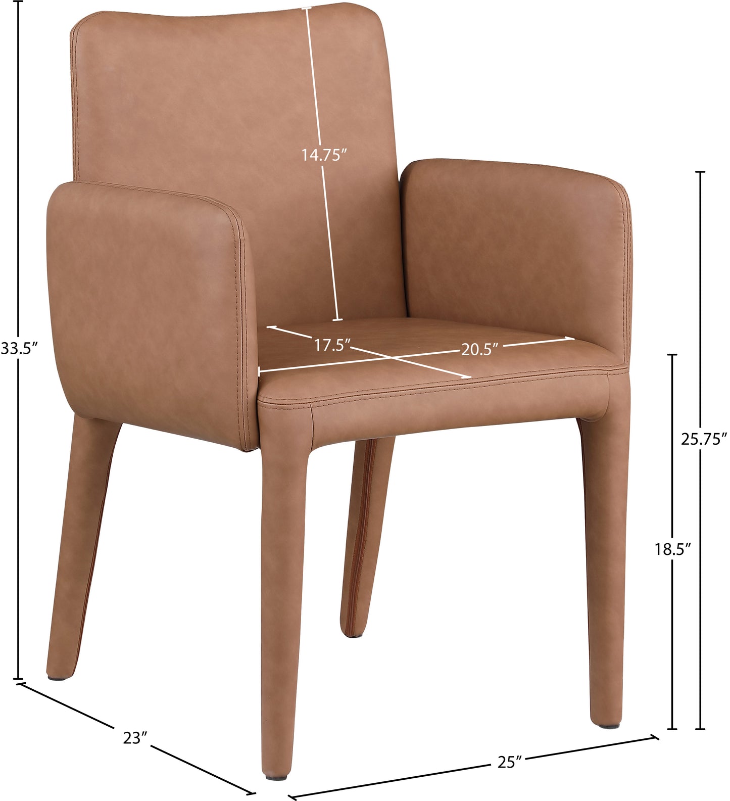 soleil brown faux leather accent/dining chair c