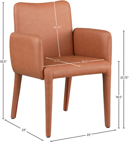 Soleil Cognac Faux Leather Accent/Dining Chair C
