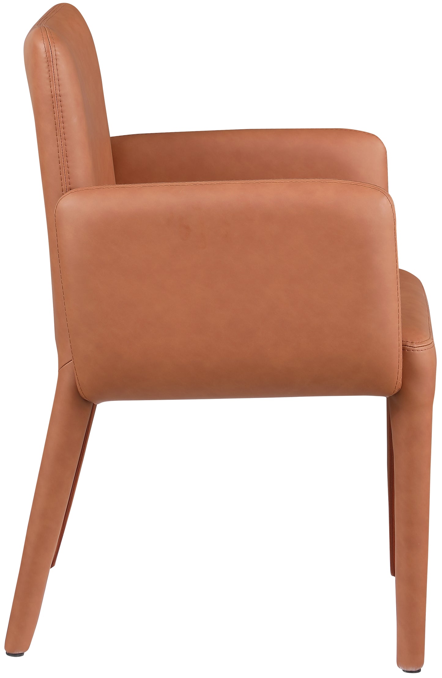 soleil cognac faux leather accent/dining chair c