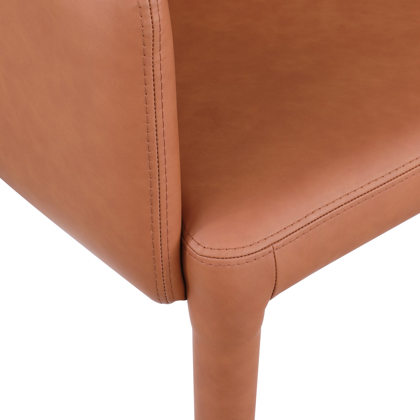 soleil cognac faux leather accent/dining chair c