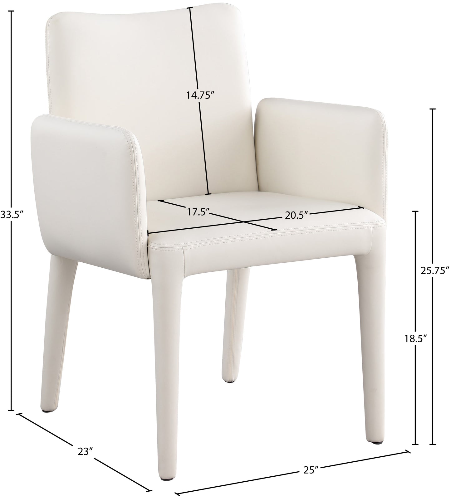 soleil cream faux leather accent/dining chair c