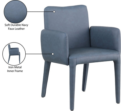 Soleil Navy Faux Leather Accent/Dining Chair C