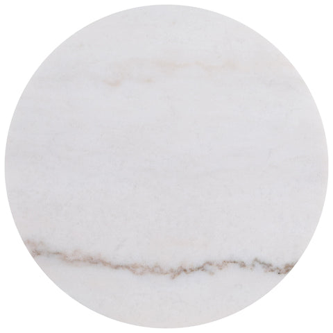 Gracemont 2-piece Round White Marble Coffee Table Set Honey Brown