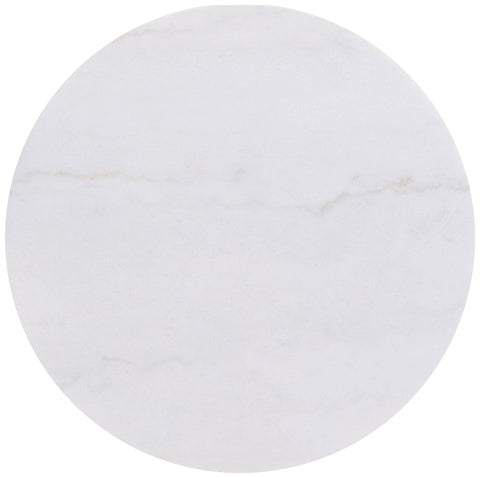 Gracemont 2-piece Round White Marble Coffee Table Set Honey Brown