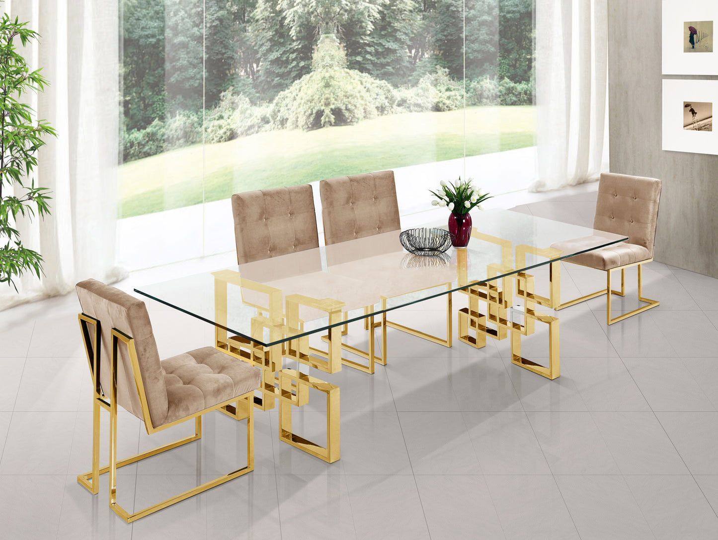 barolo gold dining table t