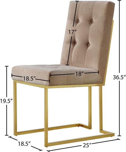 Barolo Beige Velvet Dining Chair C