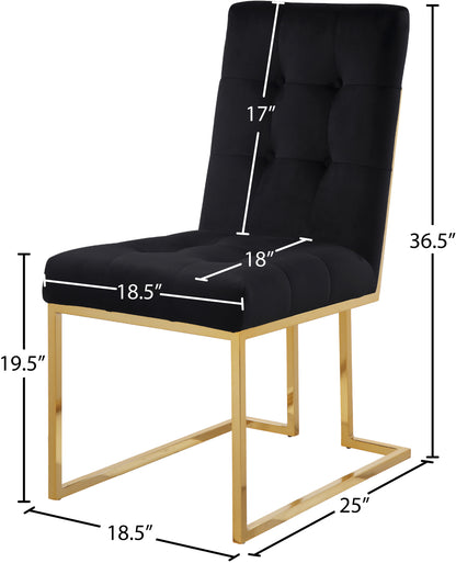 Barolo Black Velvet Dining Chair C