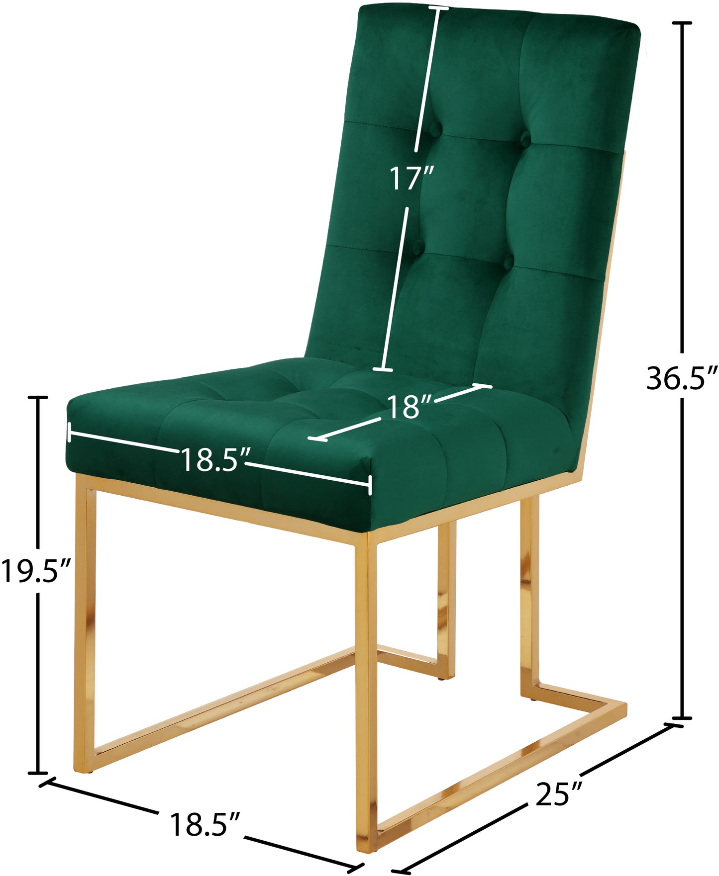 barolo green velvet dining chair c