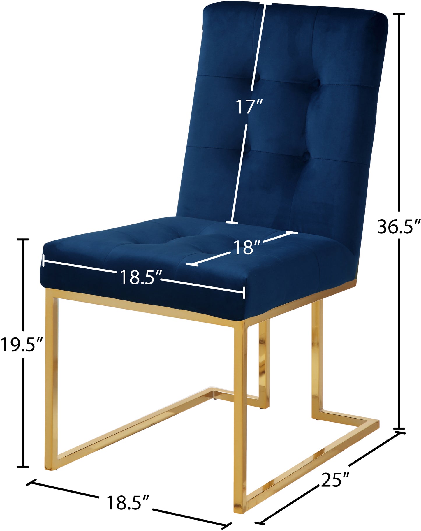 barolo navy velvet dining chair c