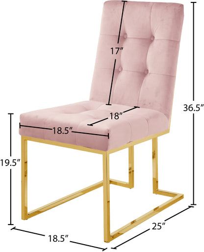 Barolo Pink Velvet Dining Chair C